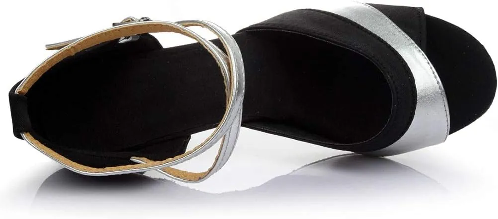 Character Shoes for Women 1920S Flapper Shoes Dance Shoes Ankle Strap Heels for Ballroom Tango Latin Dancing Shoes