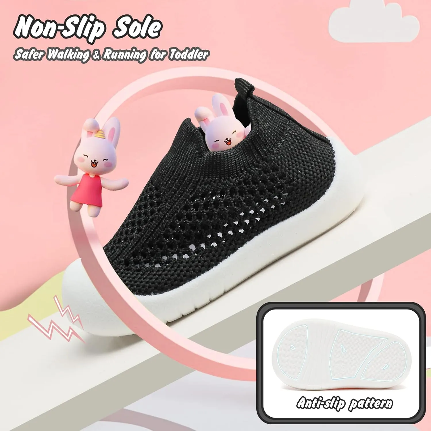 Charrost Toddler Baby Girl Boy First Walking Shoes Checkered Sneakers Sizes 3/4/5/6/7/8T. Soft, Cute,Flexible for First Walkers. Non-Slip, Slip On, Wide Toe Box Indoors Outdoors