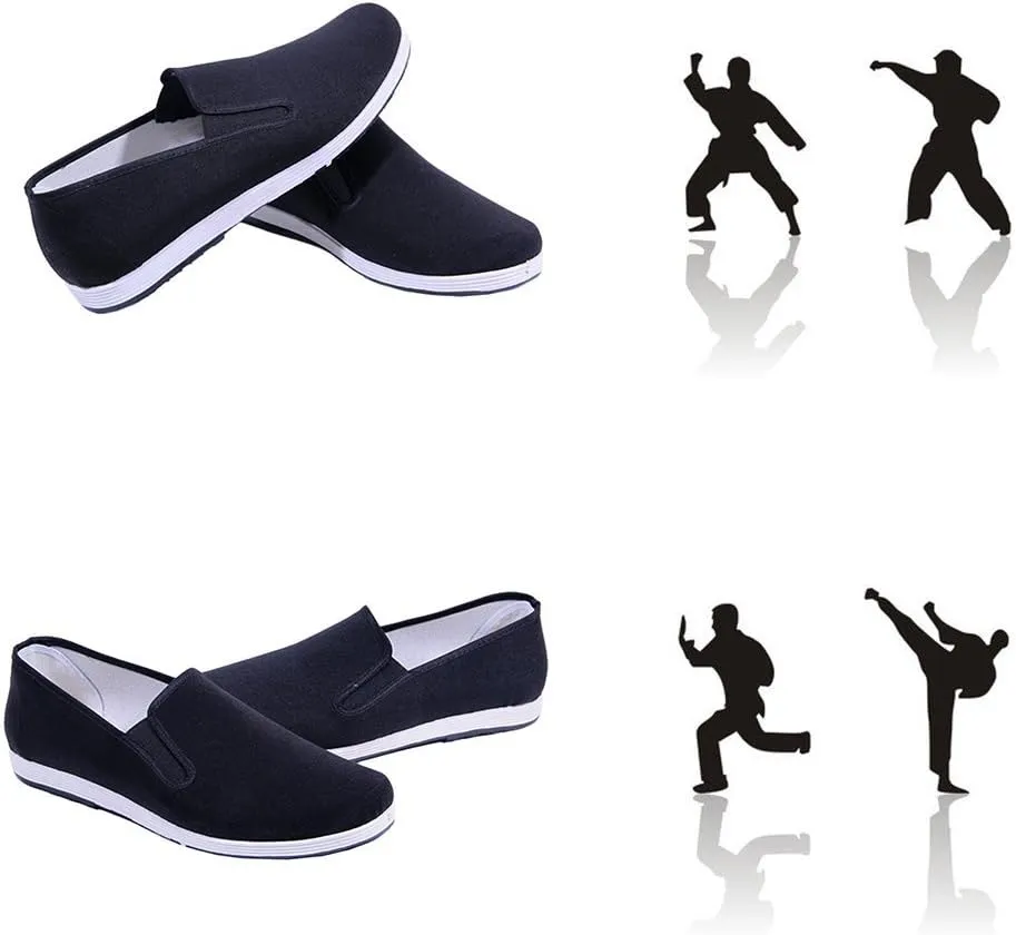 Chinese Traditional Old Beijing Shoes Kung Fu Tai Chi Shoes Rubber Sole Unisex Black