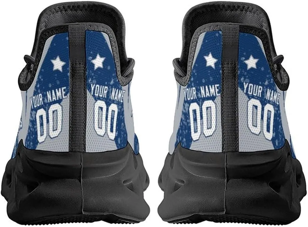 City Custom Football Flex Sneakers Personalized Name Number Athletic Shoes Fans Gifts Breathable Casual Shoes for Men Women