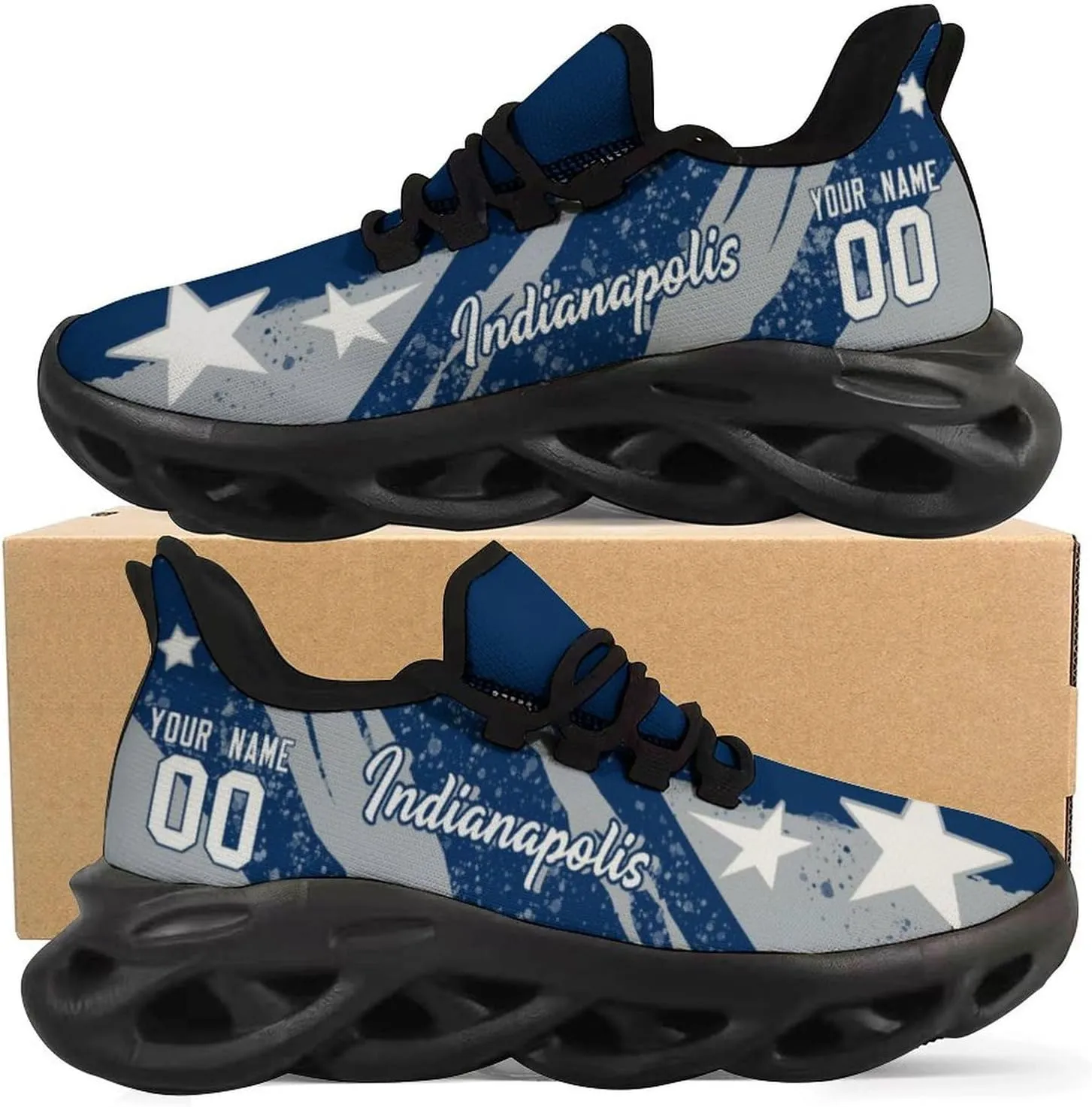 City Custom Football Flex Sneakers Personalized Name Number Athletic Shoes Fans Gifts Breathable Casual Shoes for Men Women
