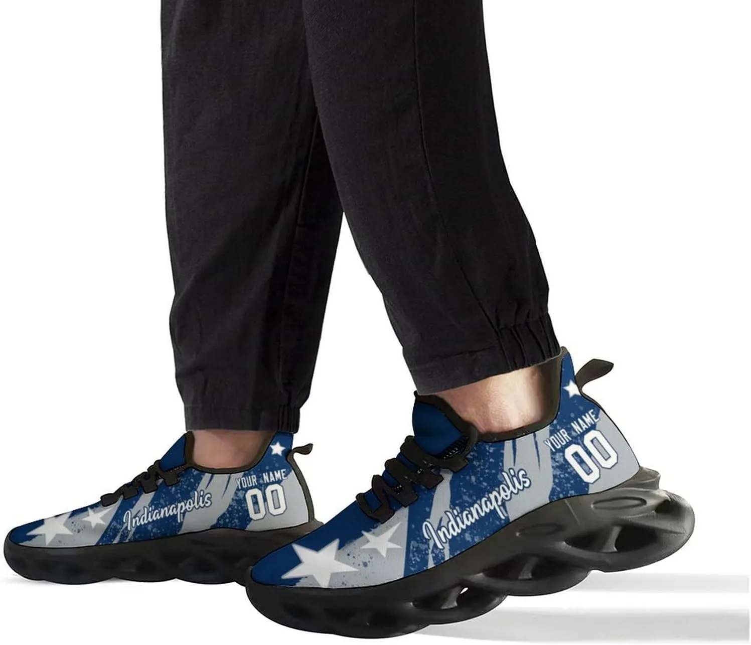 City Custom Football Flex Sneakers Personalized Name Number Athletic Shoes Fans Gifts Breathable Casual Shoes for Men Women