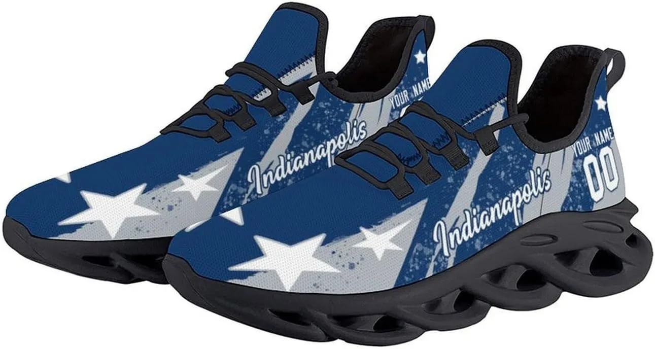 City Custom Football Flex Sneakers Personalized Name Number Athletic Shoes Fans Gifts Breathable Casual Shoes for Men Women