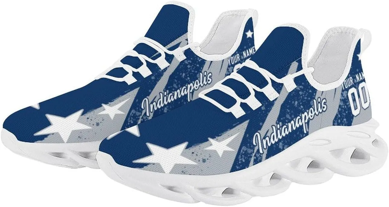 City Custom Football Flex Sneakers Personalized Name Number Athletic Shoes Fans Gifts Breathable Casual Shoes for Men Women