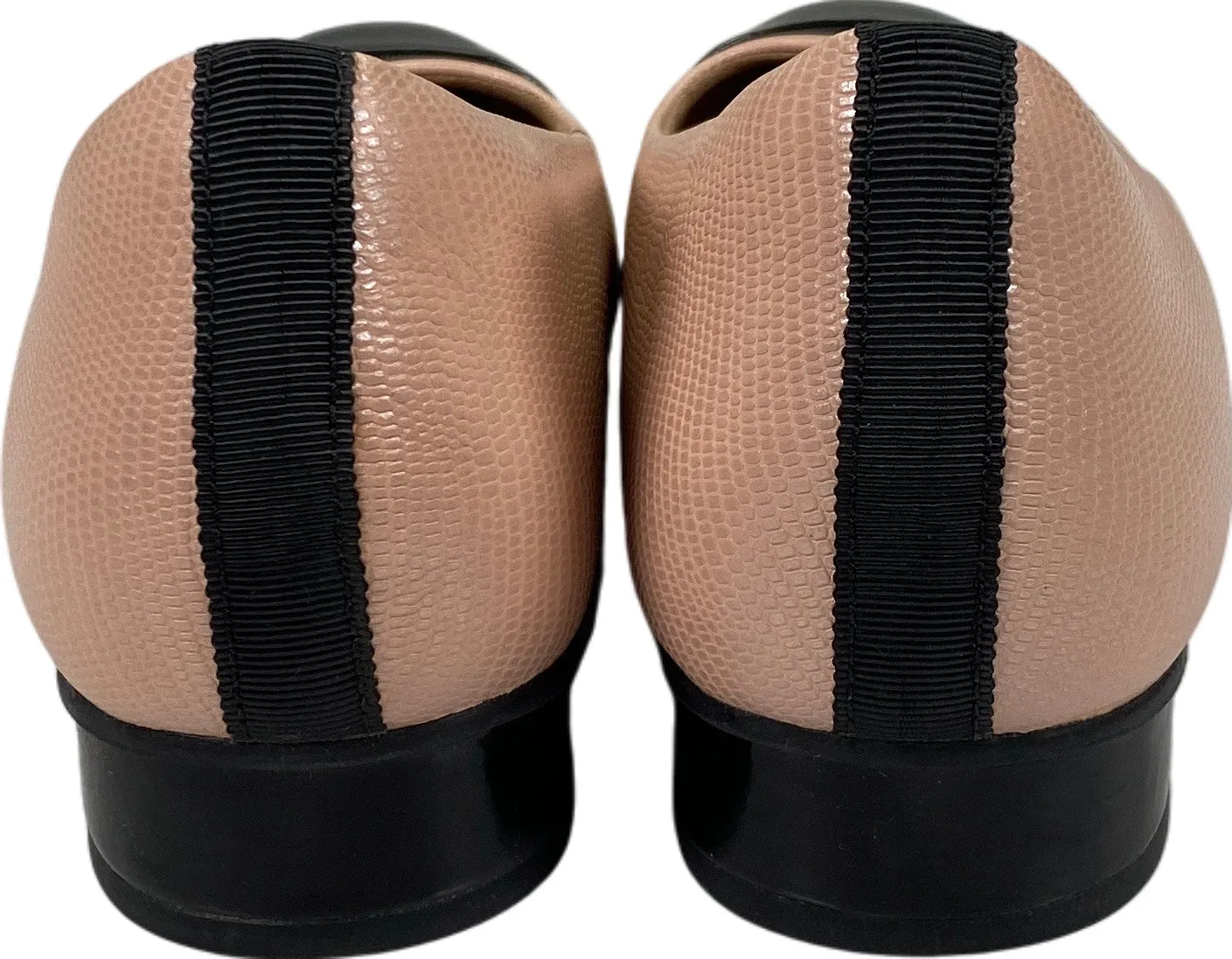 Clarks Artisan Women’s Pink/Black Keesha Leather Small Block Heel Loafers - 11