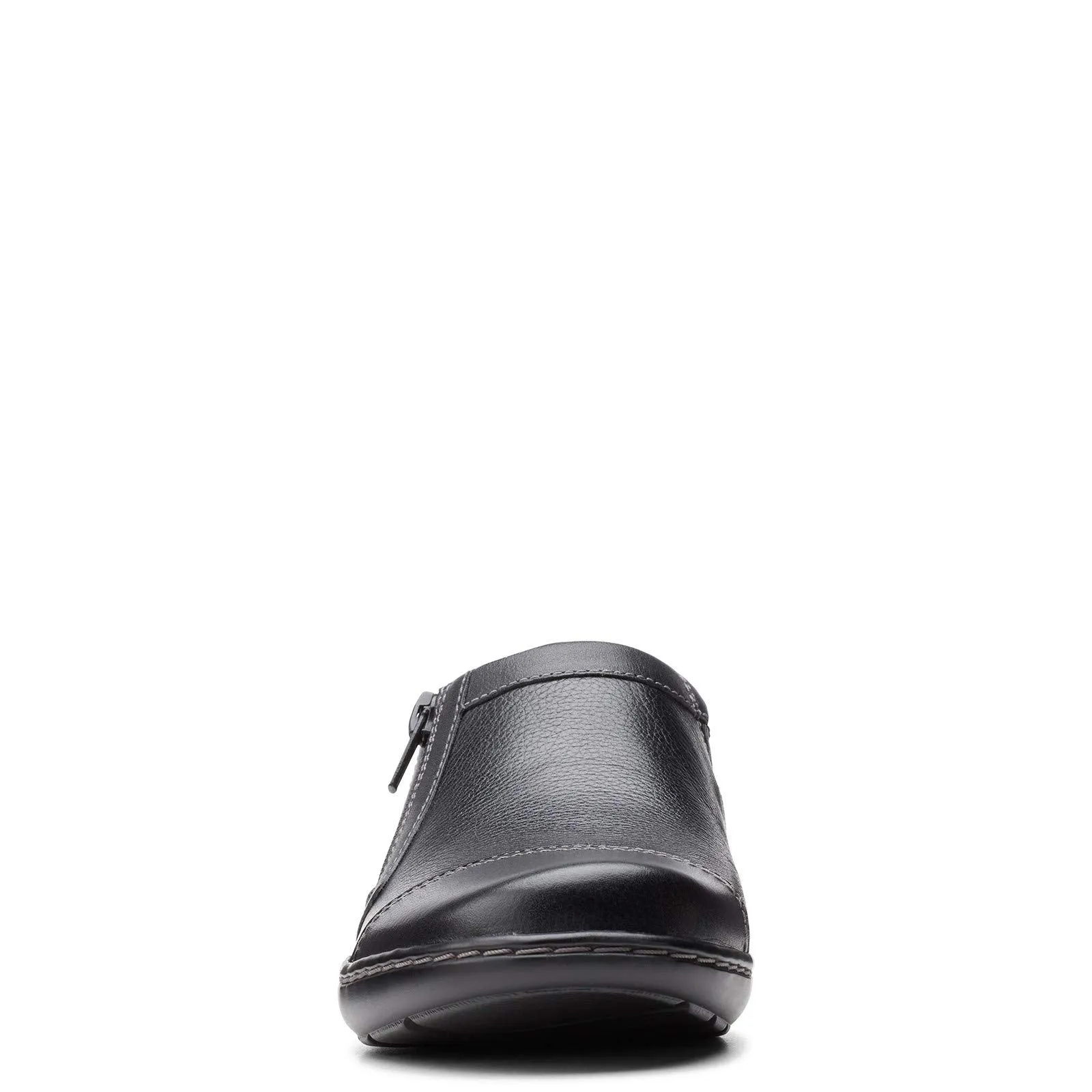 Clarks womens Cora Giny Loafer Flat, Black Tumbled/Smooth Leather, 9 US