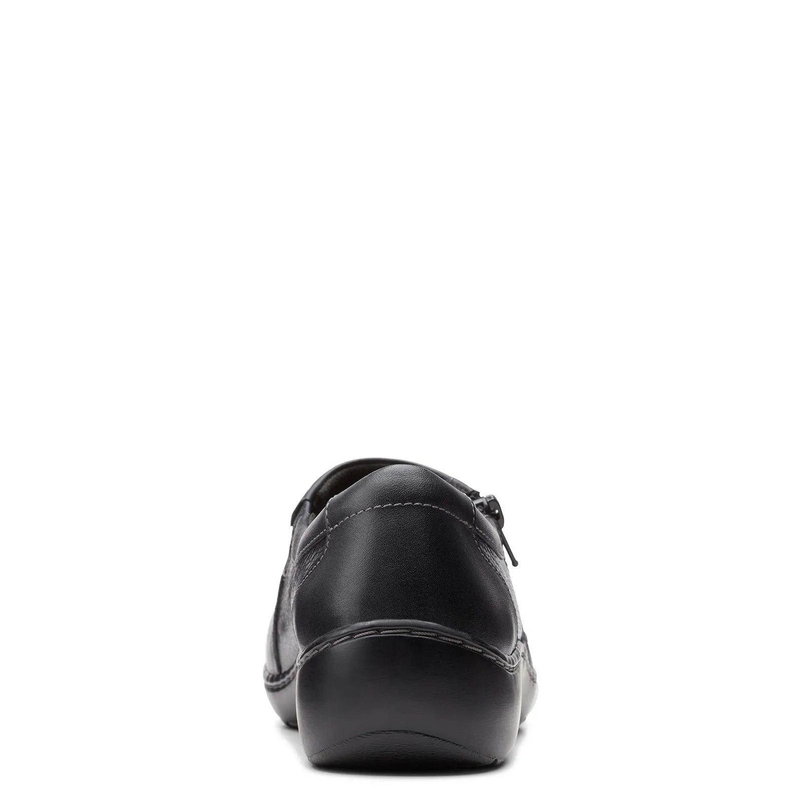 Clarks womens Cora Giny Loafer Flat, Black Tumbled/Smooth Leather, 9 US