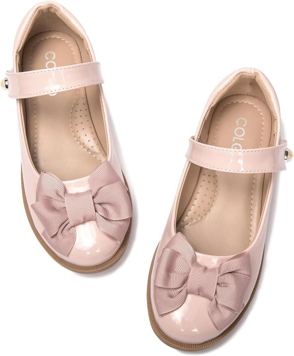 Colgo Girls Mary Jane Dress Shoes Toddler Little Kids Ballet Flats Flower Girls Princess School Shoes