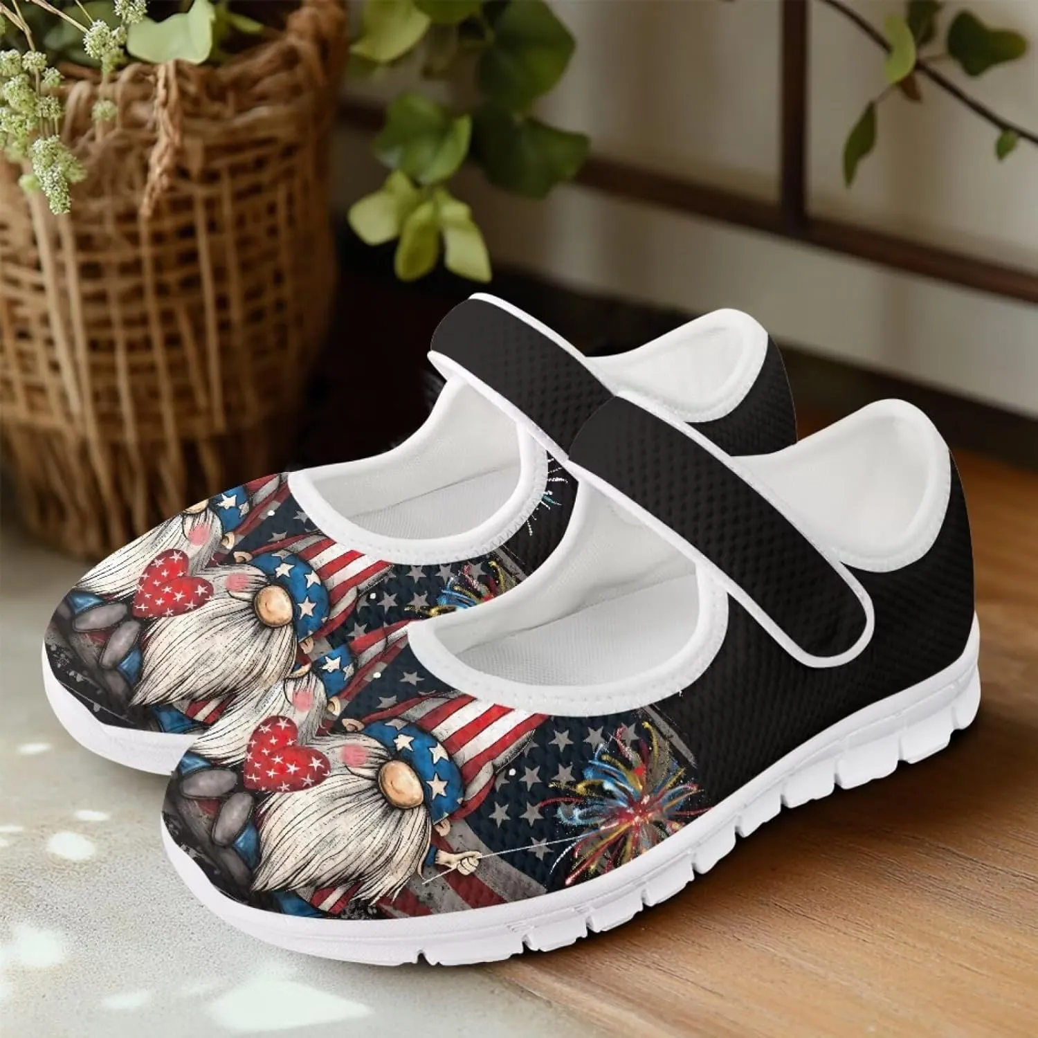 Coloranimal Mary Jane Flats Shoes for Women Dressy Casual Womens Mary Jane Shoes Magic Sticker Slip On Shoes Falts Shoes Mesh Ballet Shoes