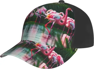Colorful and Fabulous Flamingos Print Baseball Cap for Men and Women – Curved Brim, Perfect for Outdoor, Sports, Travel, and Four Seasons
