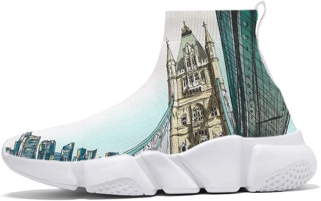 Comfortable Sock Shoes for Womens City Art Sneakers Casual Walking Shoes