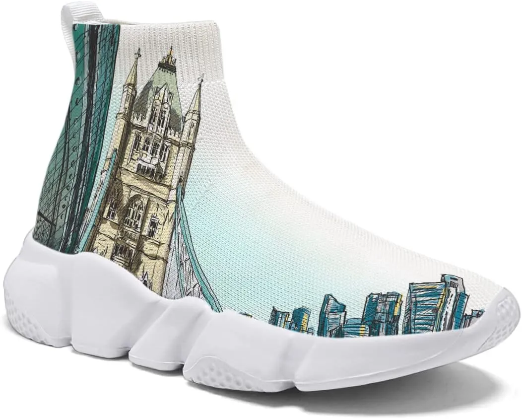 Comfortable Sock Shoes for Womens City Art Sneakers Casual Walking Shoes