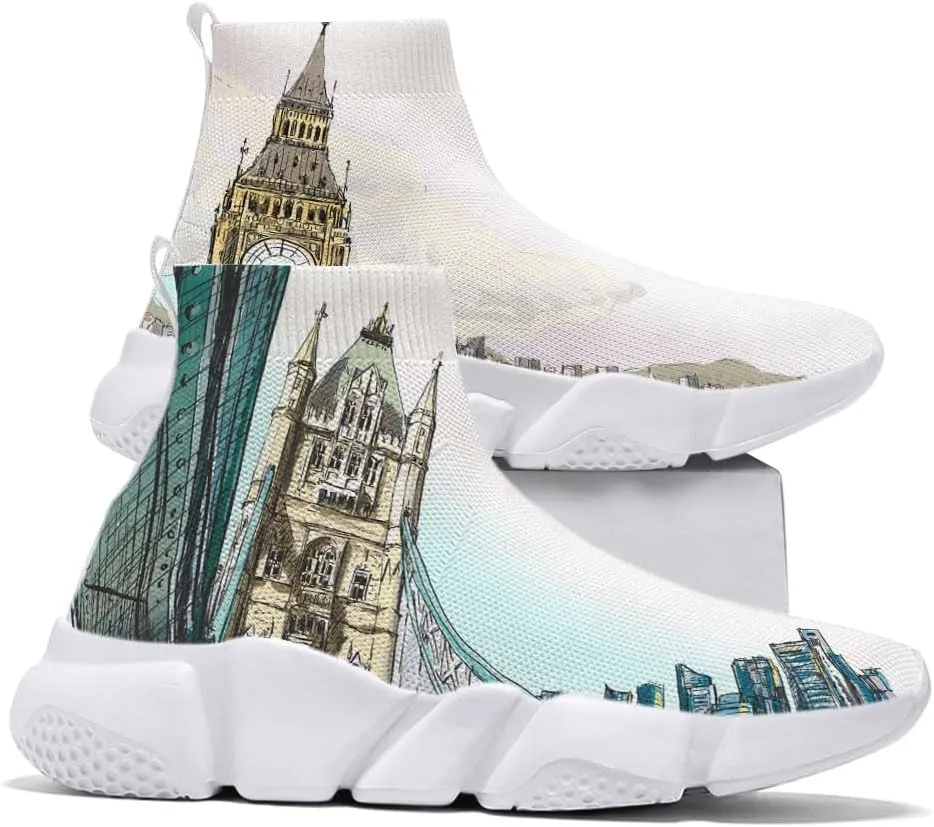 Comfortable Sock Shoes for Womens City Art Sneakers Casual Walking Shoes
