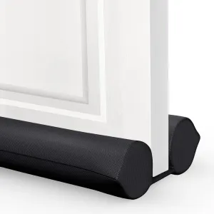 Comfyanno Under Door Draft Stopper - Bottom Door Gap Filler & Seal - Windproof Coating Cover - Fits 30” to 36” Door - Block Noise, Sound, Cold Air, Light, Wind - Easy Install Draft Blocker - Black