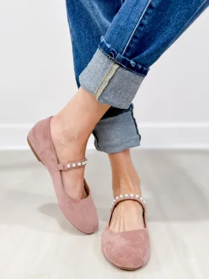 Corkys Tea Time Ballet Flats in Blush Faux Suede