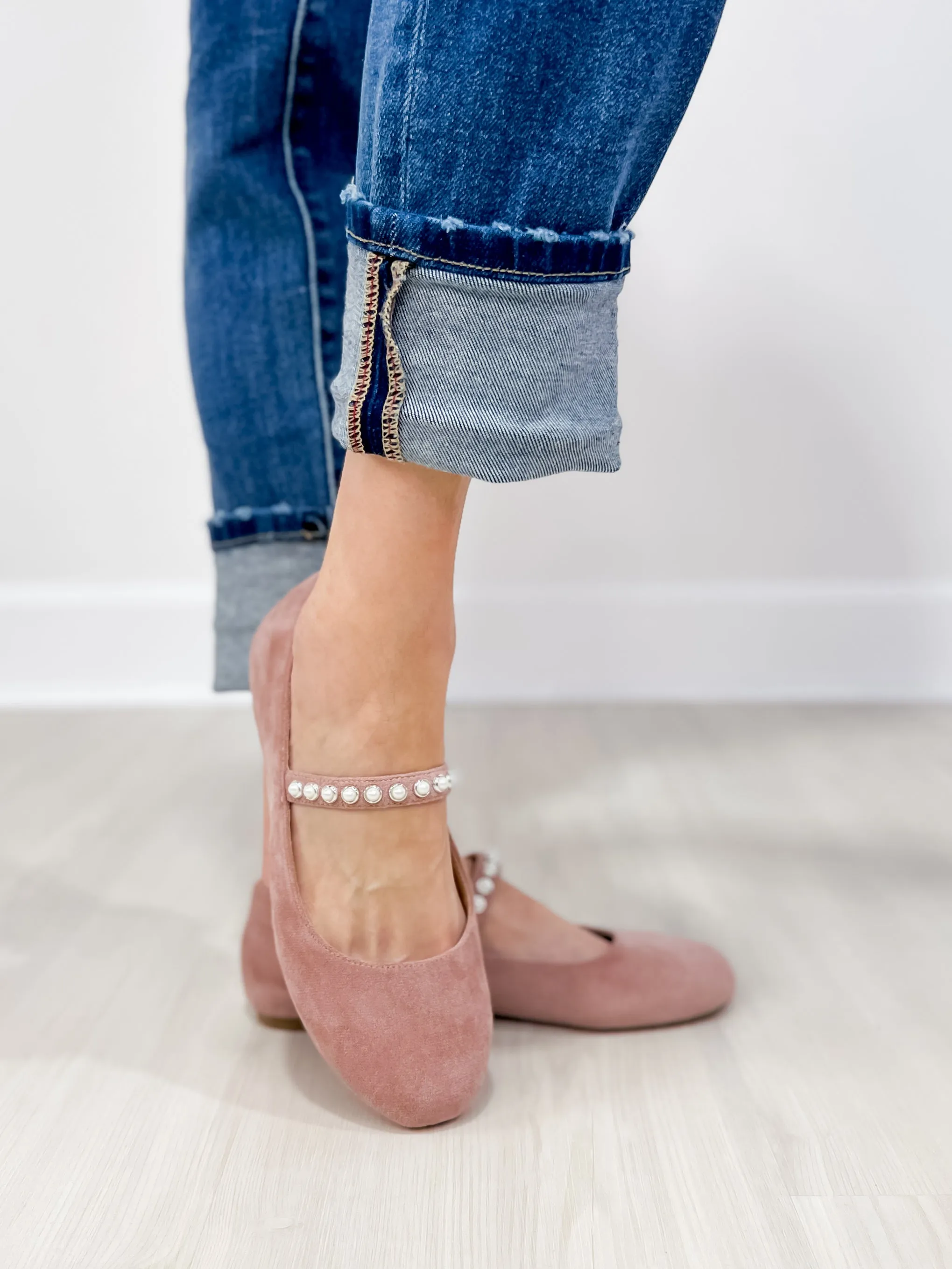 Corkys Tea Time Ballet Flats in Blush Faux Suede