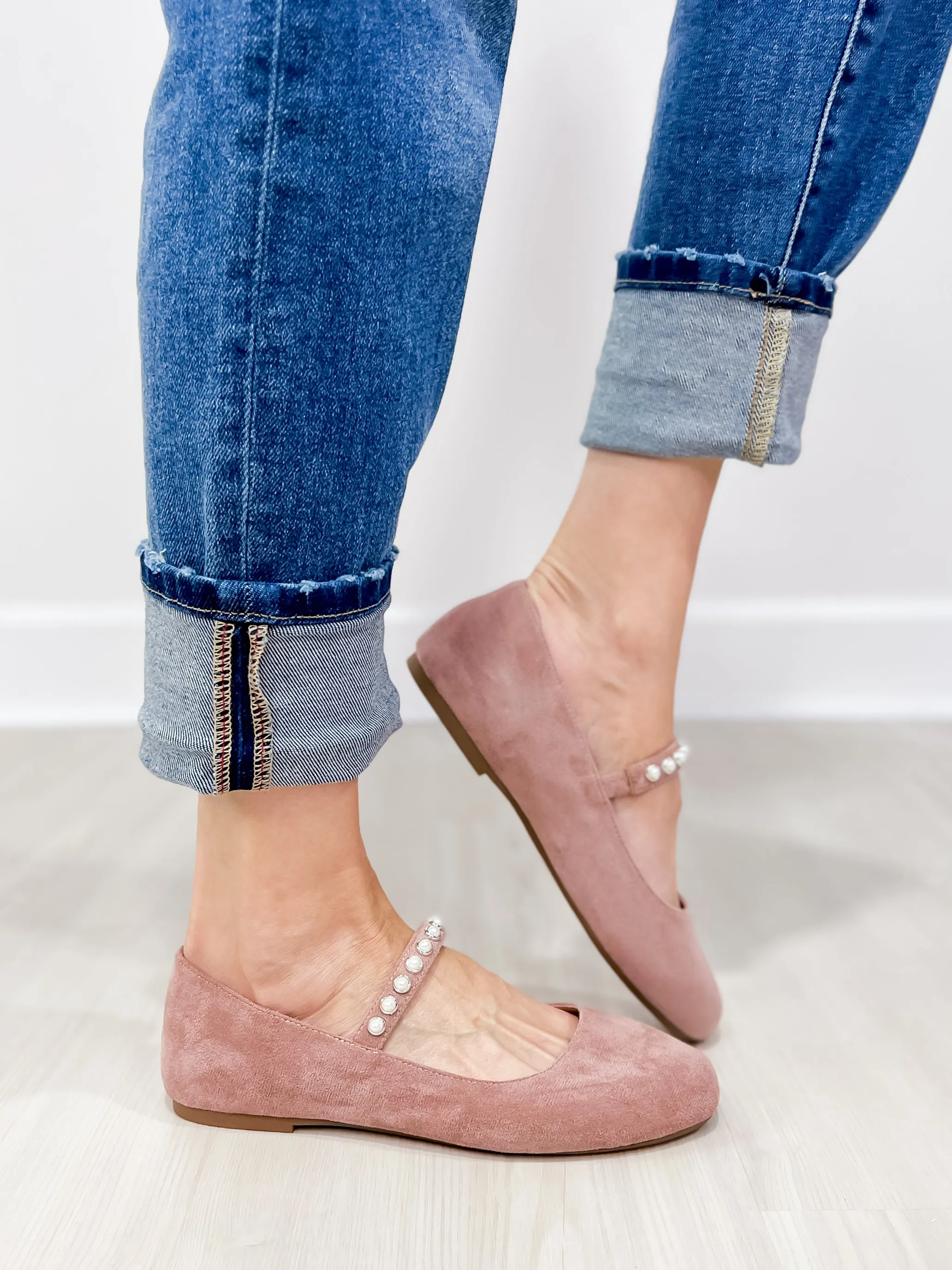 Corkys Tea Time Ballet Flats in Blush Faux Suede