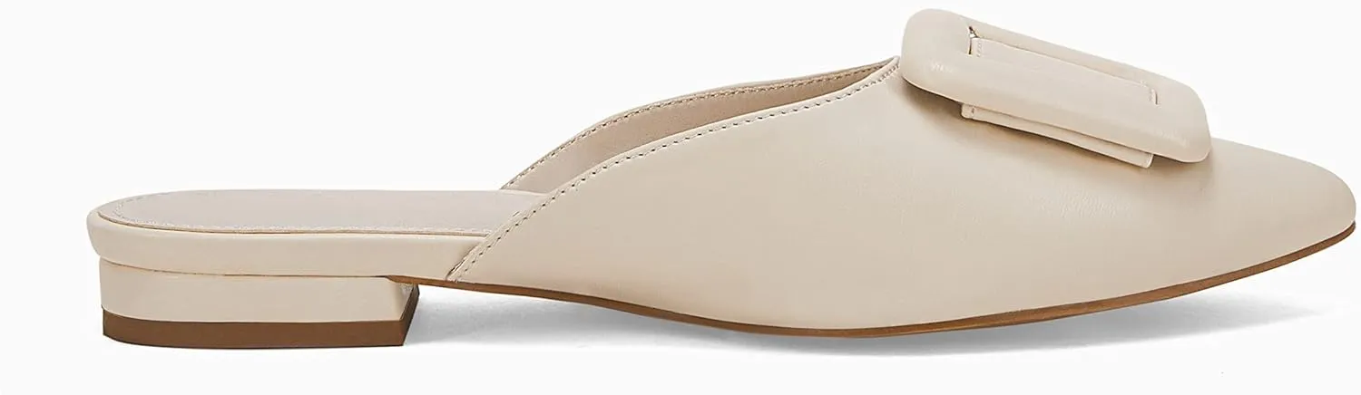 Coutgo womens Pointed Toe Mules Flats