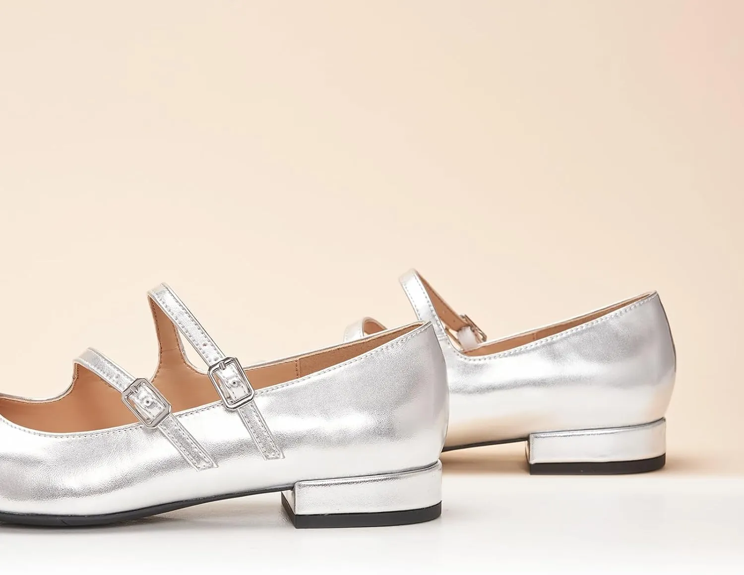 C.Paravano Luxury Mary Jane Ballet Flats: Adjustable Double Straps & Square Toe|Premium Comfort for Gallery Openings, Spring Brunches|Style w/Midi Skirts or Cropped Trousers