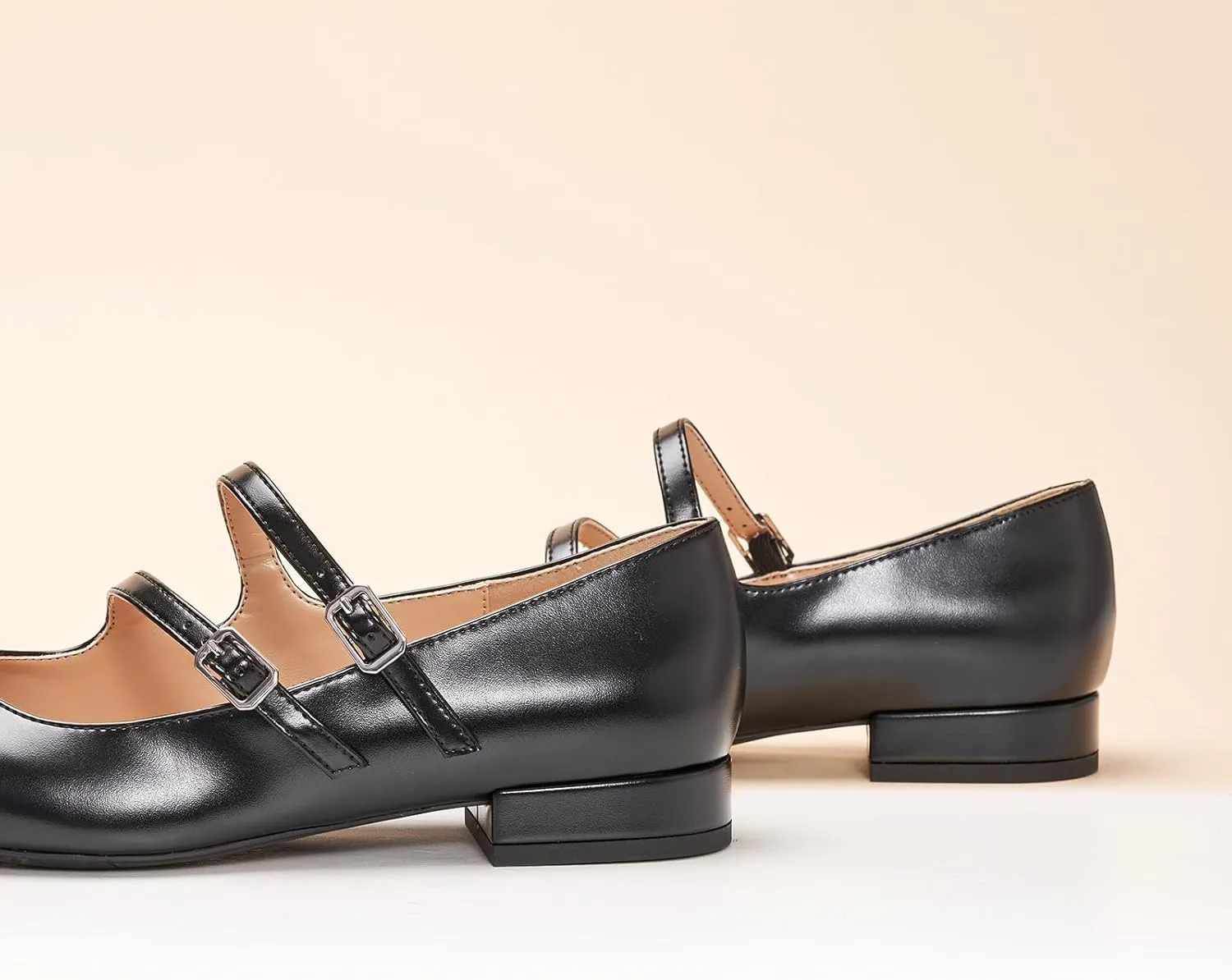 C.Paravano Luxury Mary Jane Ballet Flats: Adjustable Double Straps & Square Toe|Premium Comfort for Gallery Openings, Spring Brunches|Style w/Midi Skirts or Cropped Trousers