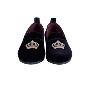 Crown Patch Velvet Loafer