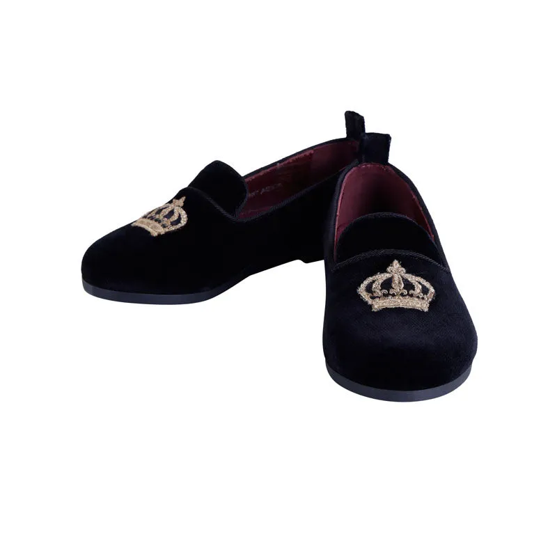 Crown Patch Velvet Loafer
