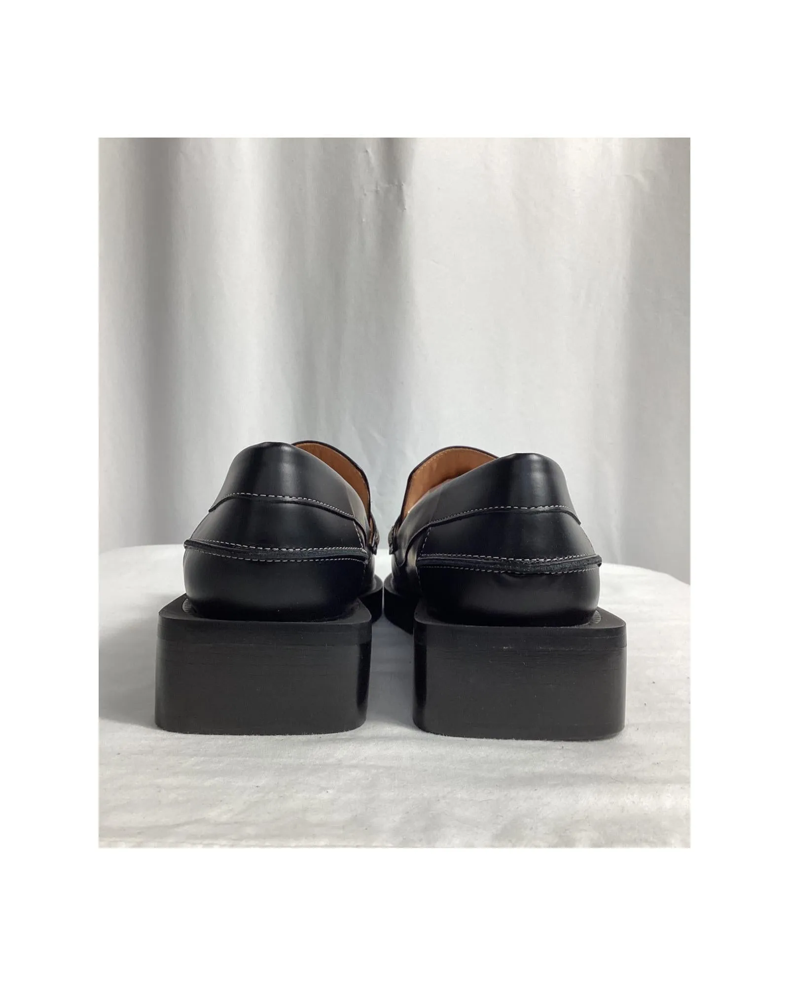 Crystal Embellished Loafer Platform Shoes