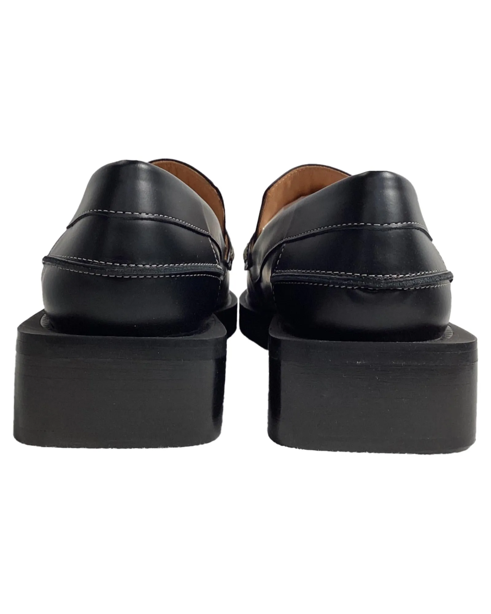Crystal Embellished Loafer Platform Shoes