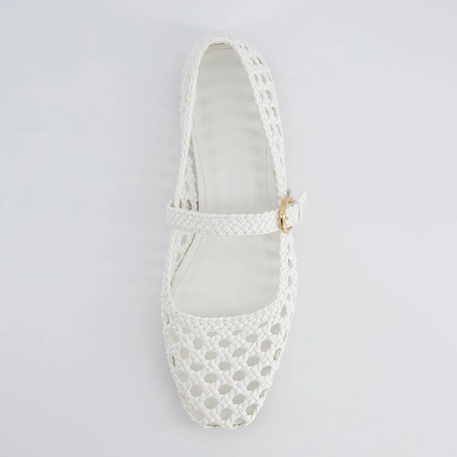 CUSHIONAIRE Weston Women’s Hand Woven Dressy Ballet Flats – Faux Leather Mary Jane with Adjustable Strap & Memory Foam