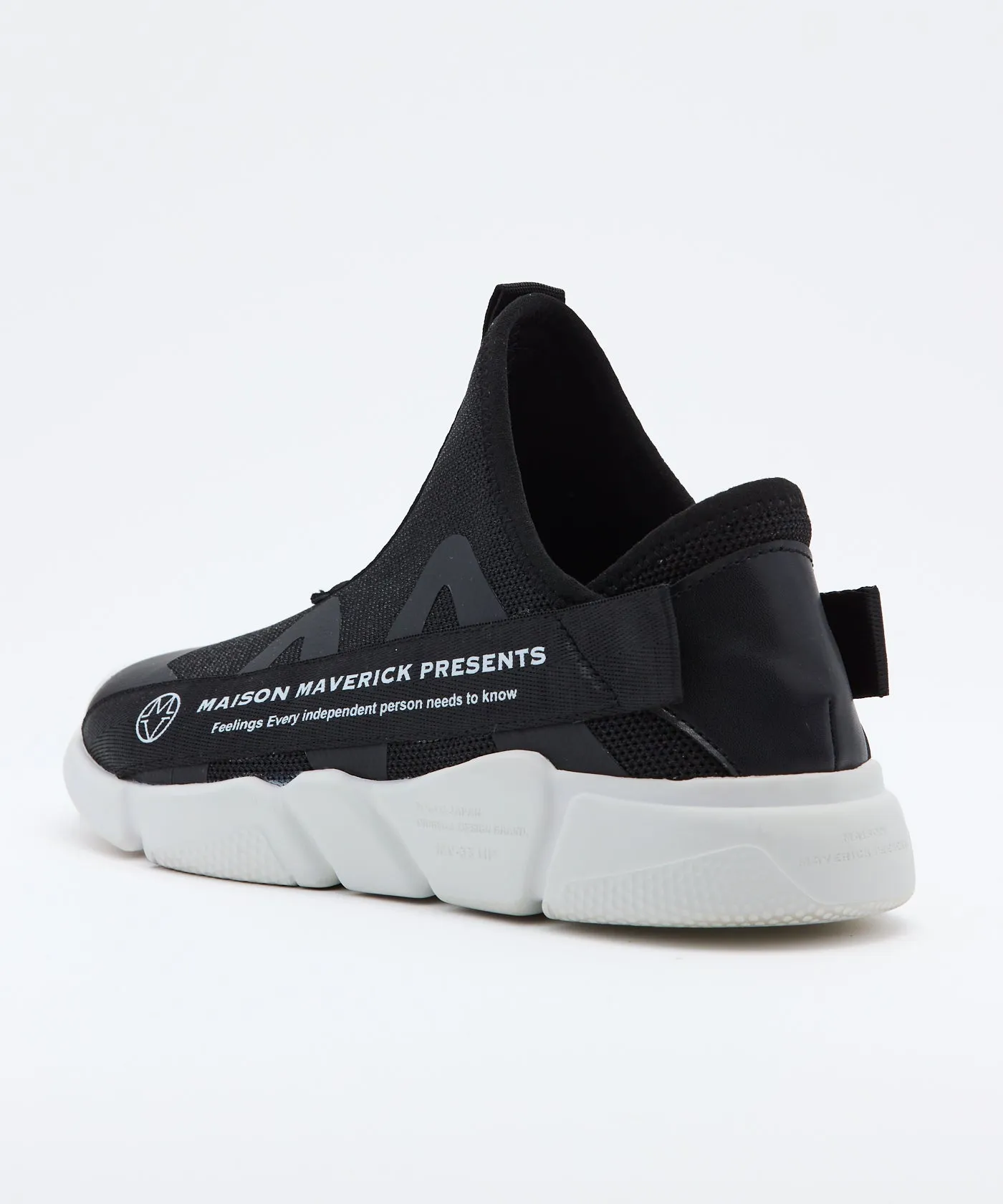 Dad Slip-ons Knit Sneakers　black