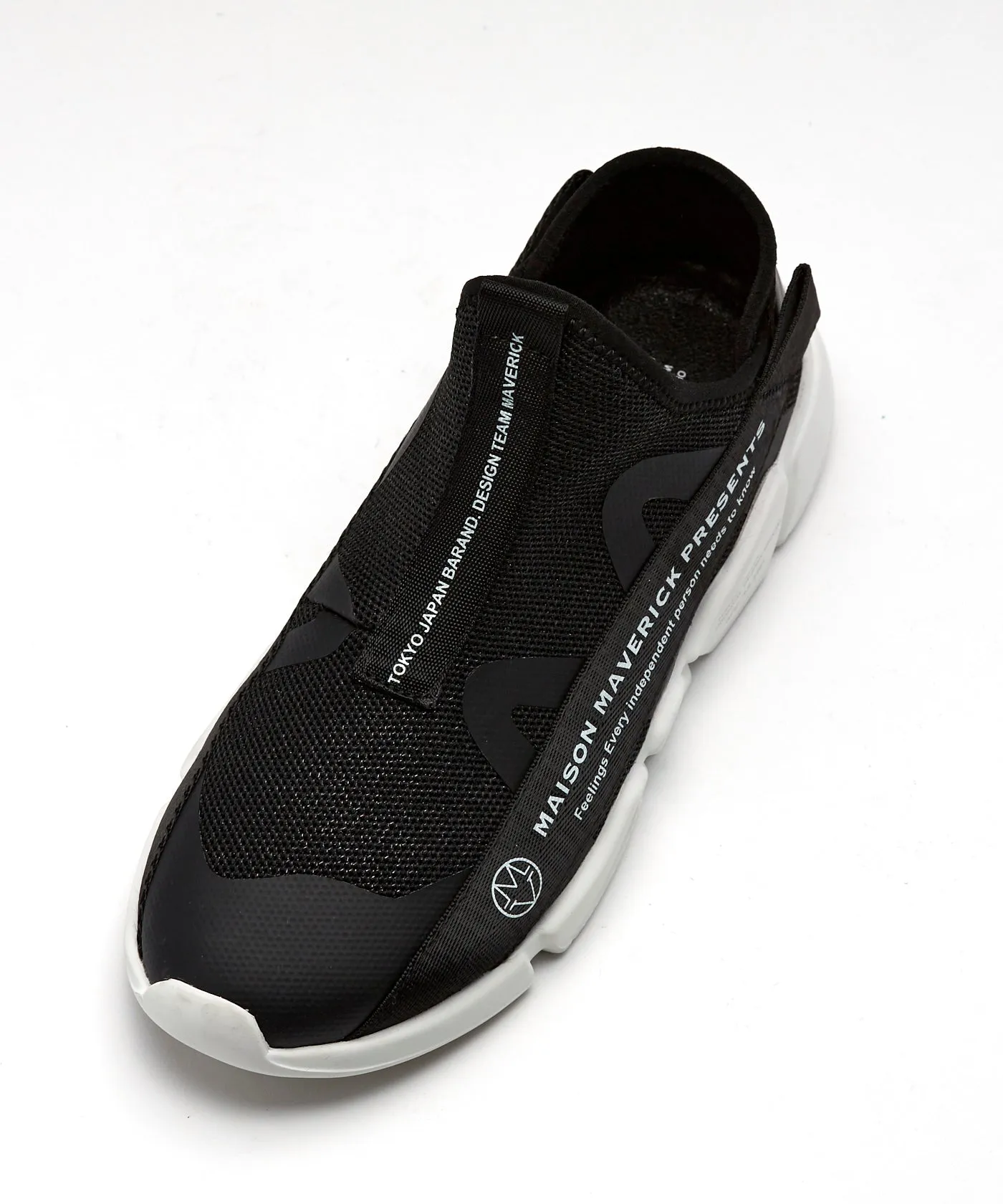 Dad Slip-ons Knit Sneakers　black