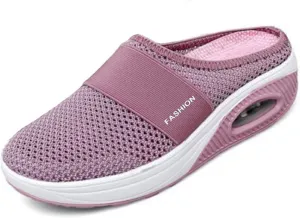 Diabetic Air-Cushion Slip-On Walking Shoes, Orthopedic Diabetic Slippers, with Arch-Support for Women
