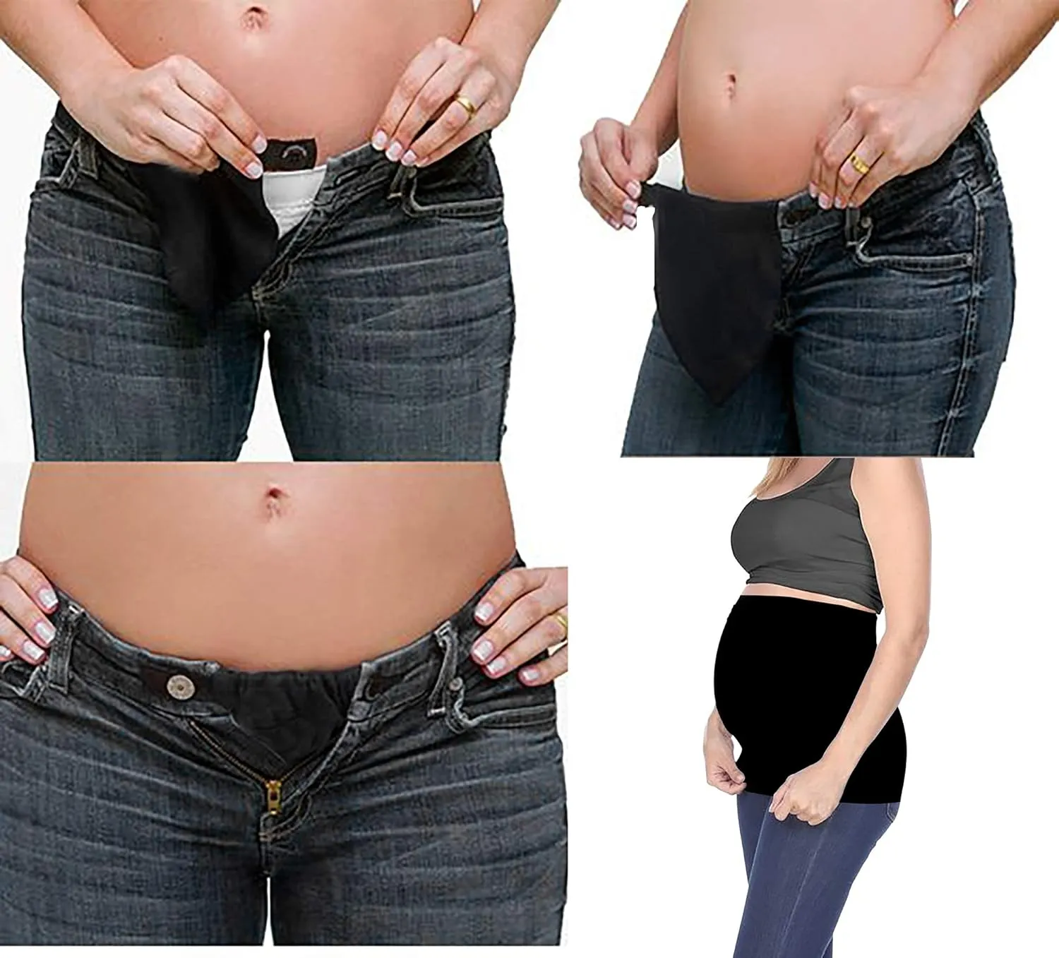 DIRAVO Womens Maternity Belly Band for Pregnancy Non-slip Silicone Stretch Pregnancy Support Belly Belt Bands…