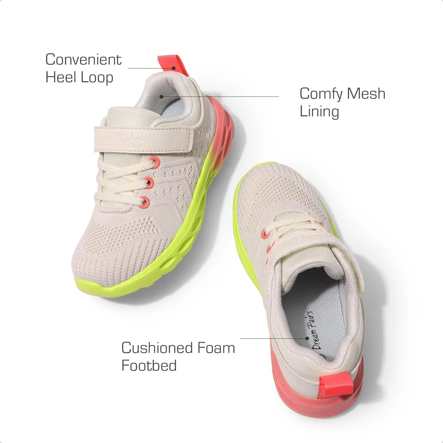 DREAM PAIRS Boys Girls Shoes Kids Tennis Footwear EZ-Ons GoGetters Running Athletic School Sneakers for Little/Big Kid