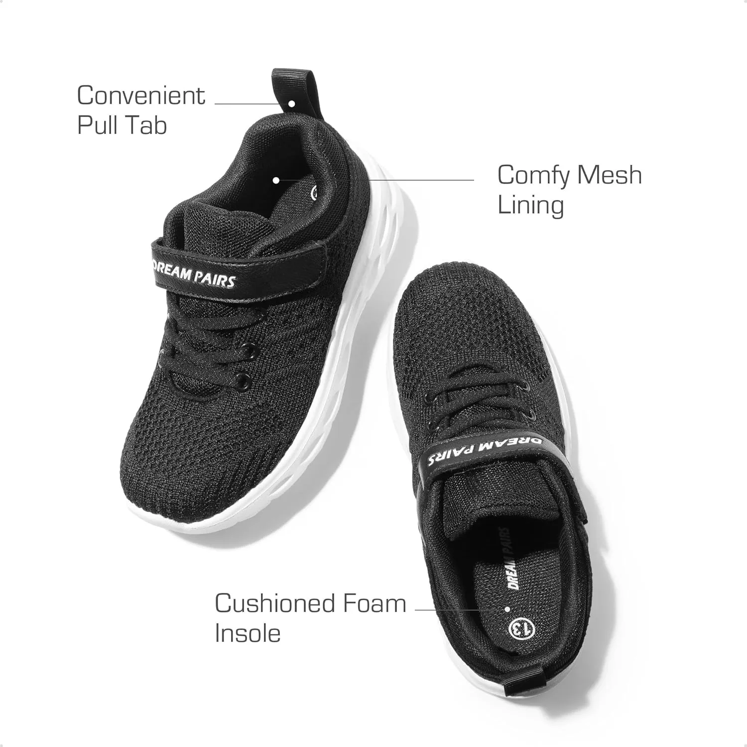 DREAM PAIRS Boys Girls Shoes Kids Tennis Footwear EZ-Ons GoGetters Running Athletic School Sneakers for Little/Big Kid
