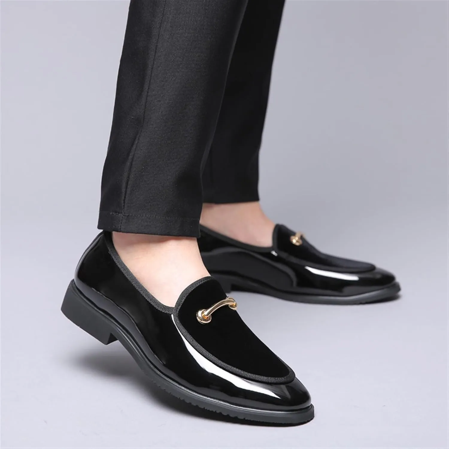 Dress Shoes for Men Luxury Italian Style Oxford Shoes for Men Patent Leather Groom Wedding Shoes