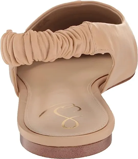 Edelman Plug-in Toe Slingback Slip Whitney Dress Sam Problem-solving Macadamia Strap On Pointed Flats