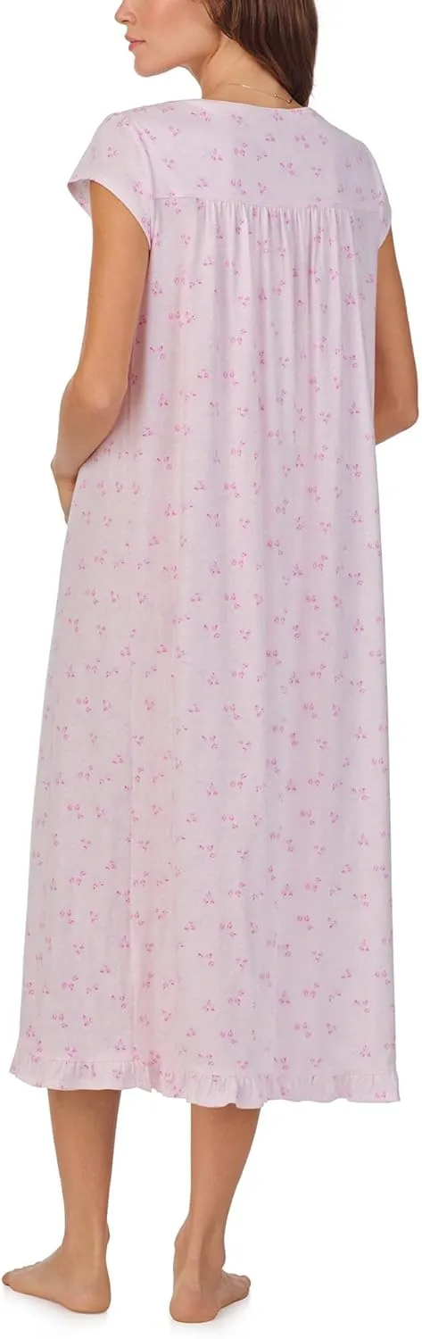 Eileen West Women's Cotton Knit Cap Sleeve Gown