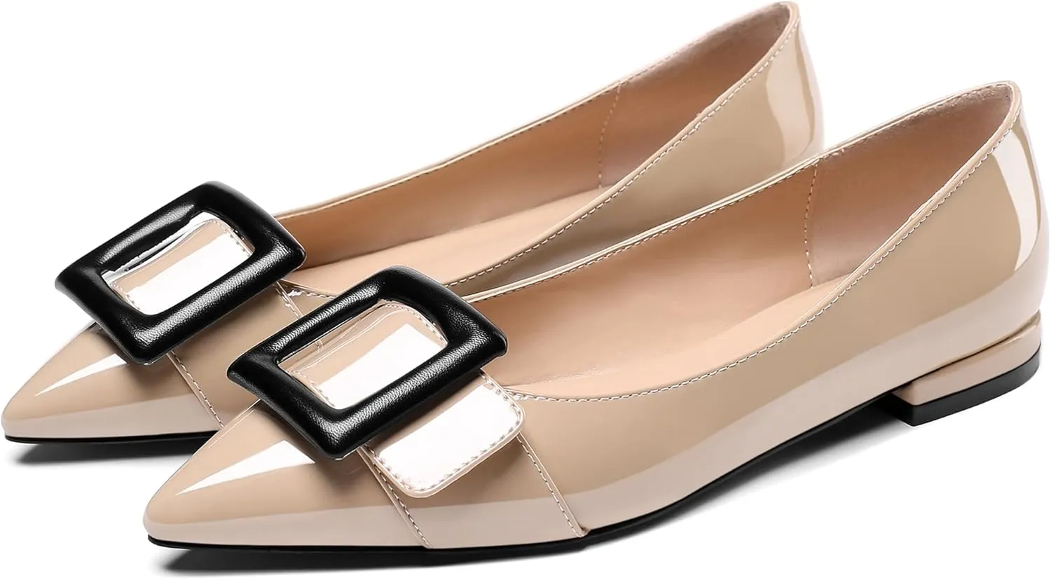 Eldof Women's Flats, Pointed Toe Flats Pumps, Buckle Flats Pumps, Walking Dress Office Classic Comfortable Flats