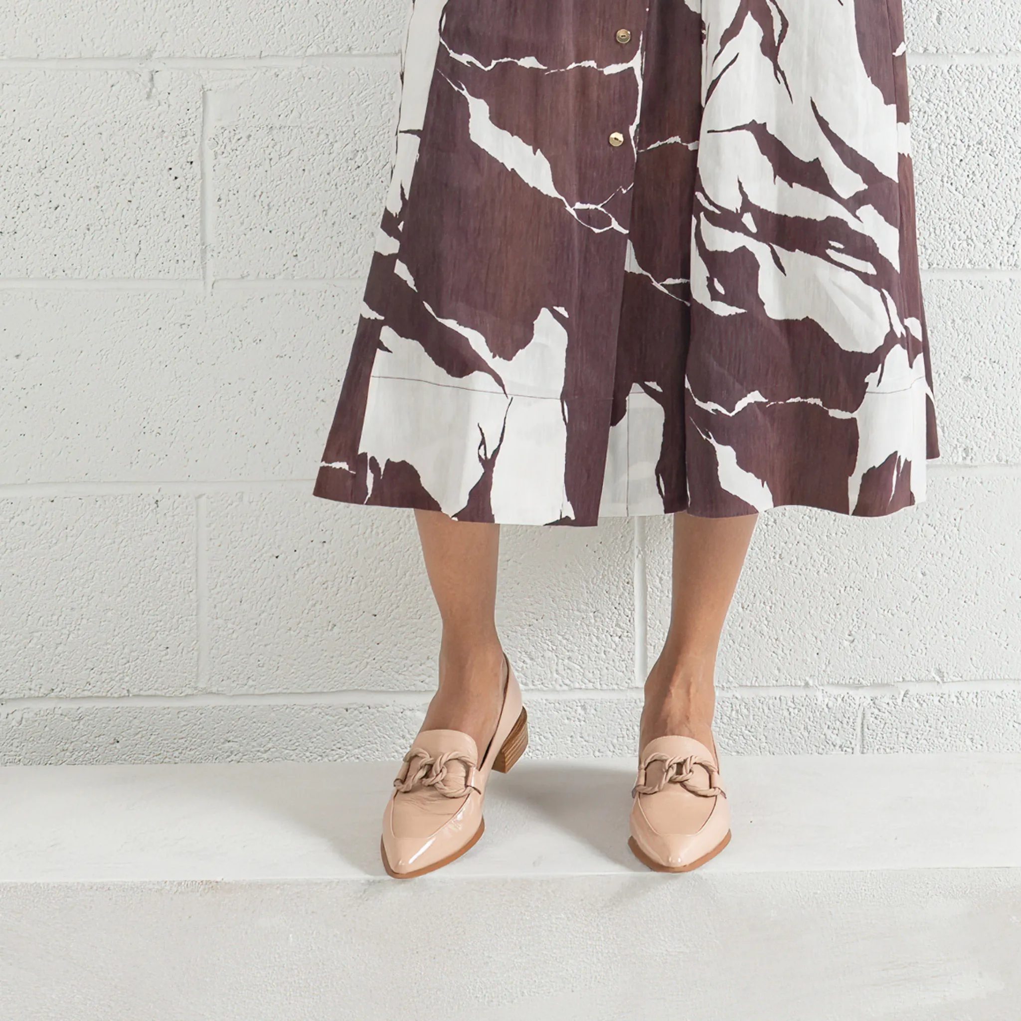 Elgin Cappuccino Patent Leather Loafers