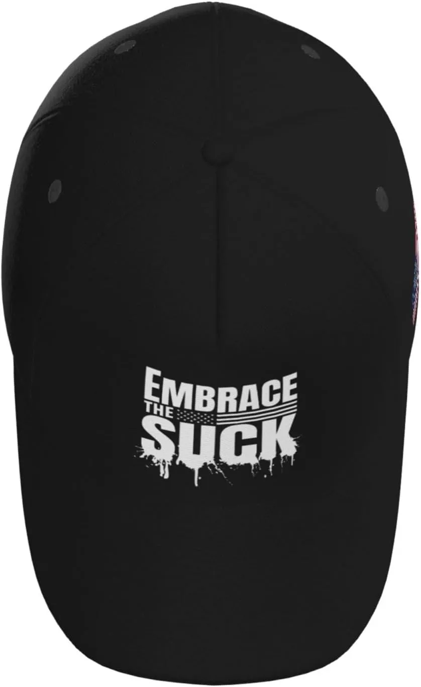 Embrace The Suck Outdoor Curved Brim Baseball Hat Sandwich Hat with Buckle Casual Mesh Hat