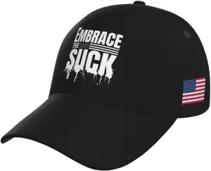 Embrace The Suck Outdoor Curved Brim Baseball Hat Sandwich Hat with Buckle Casual Mesh Hat