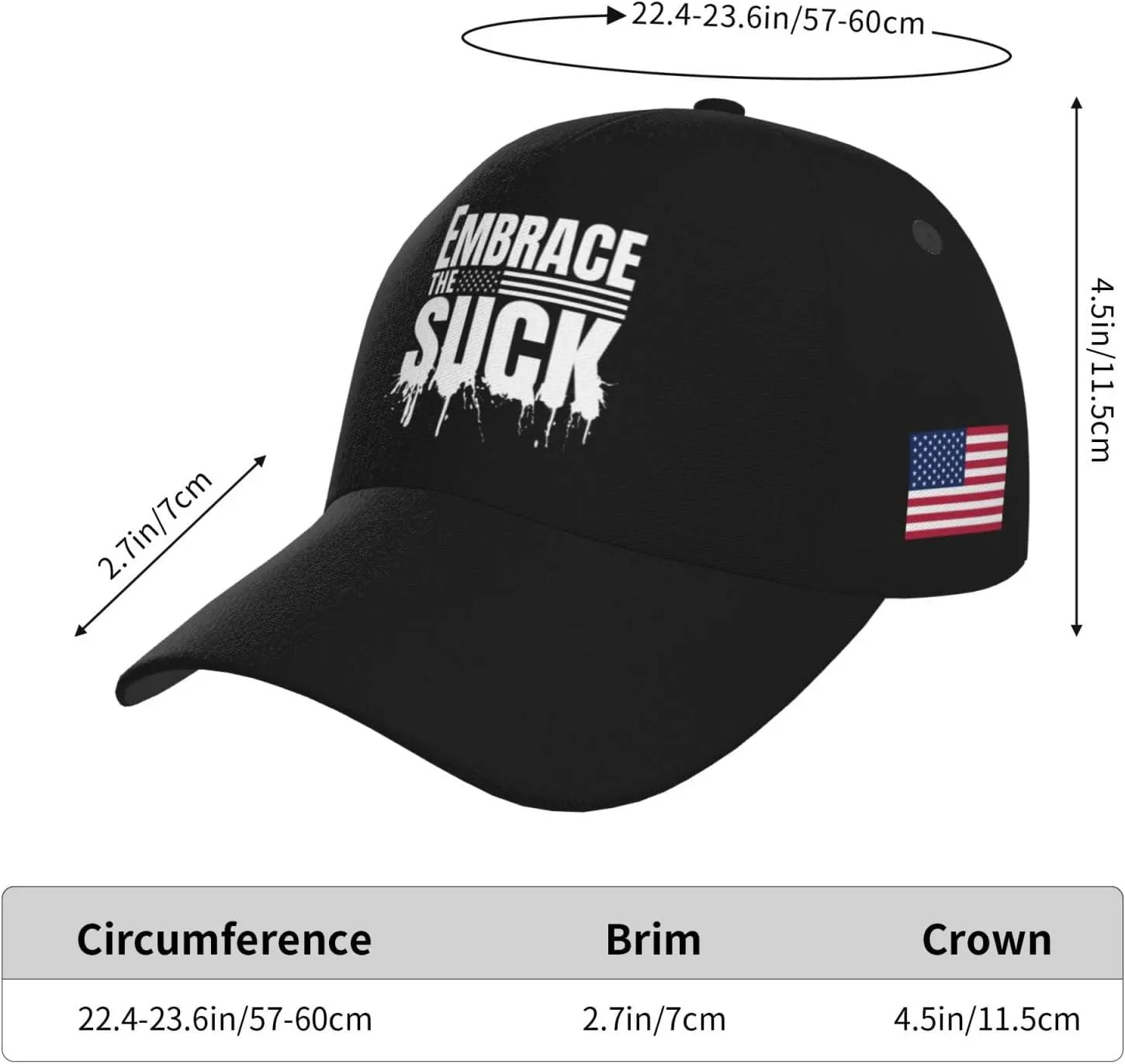 Embrace The Suck Outdoor Curved Brim Baseball Hat Sandwich Hat with Buckle Casual Mesh Hat