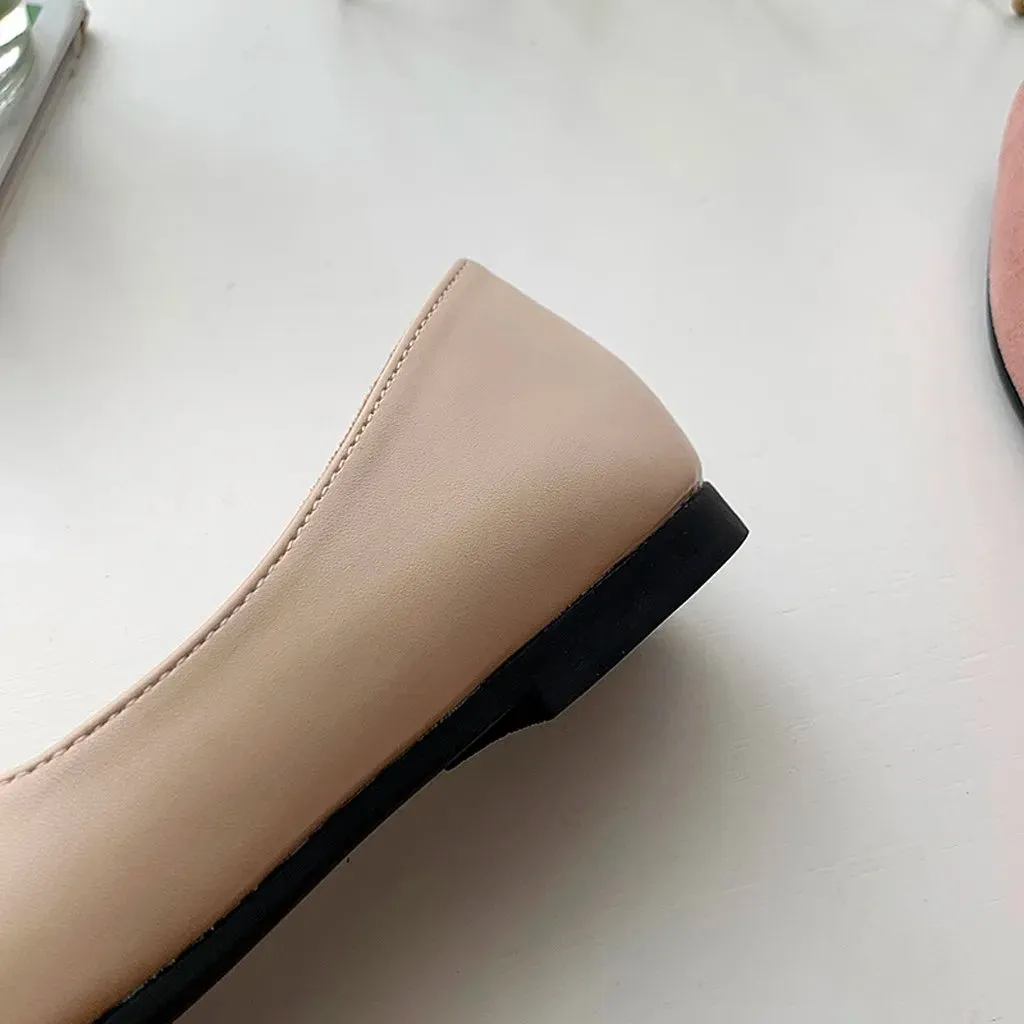Fashion Splice Mule Flats | Pointed Toe Slip-Ons