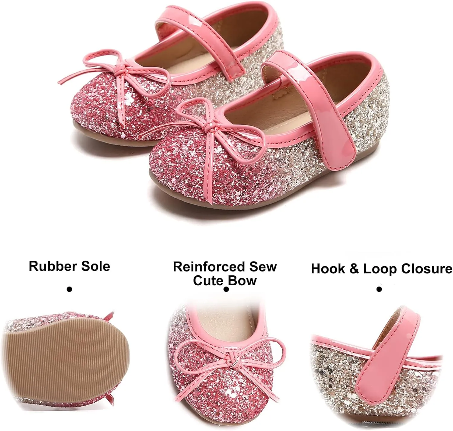 Felix & Flora Toddler Flower Girl Dress Shoes - Girl Ballet Flats Party School Shoes Wedding