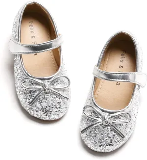 Felix & Flora Toddler Flower Girl Dress Shoes - Girl Ballet Flats Party School Shoes Wedding
