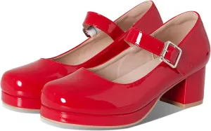 femflame Women's Low Chunky Heel Mary Jane Pumps Ankle Buckle Strap Sweet Round Toe Dress Shoes JK Cosplay Uniform Dress Shoes