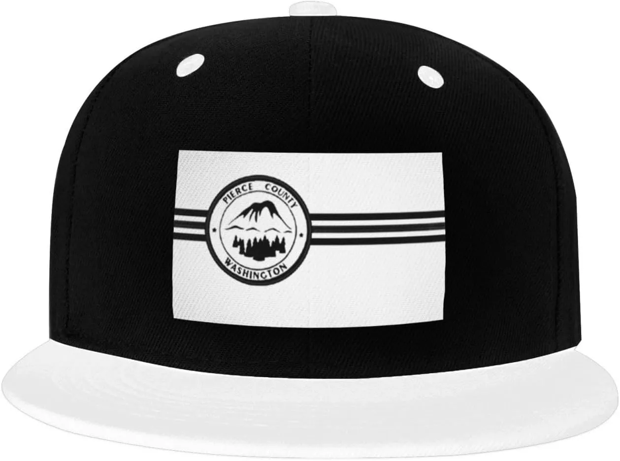 Flag of Pierce County, Washington (Former) Snapback Hat for Men Women Baseball Cap Trucker Flat Bill Hats Dad Caps