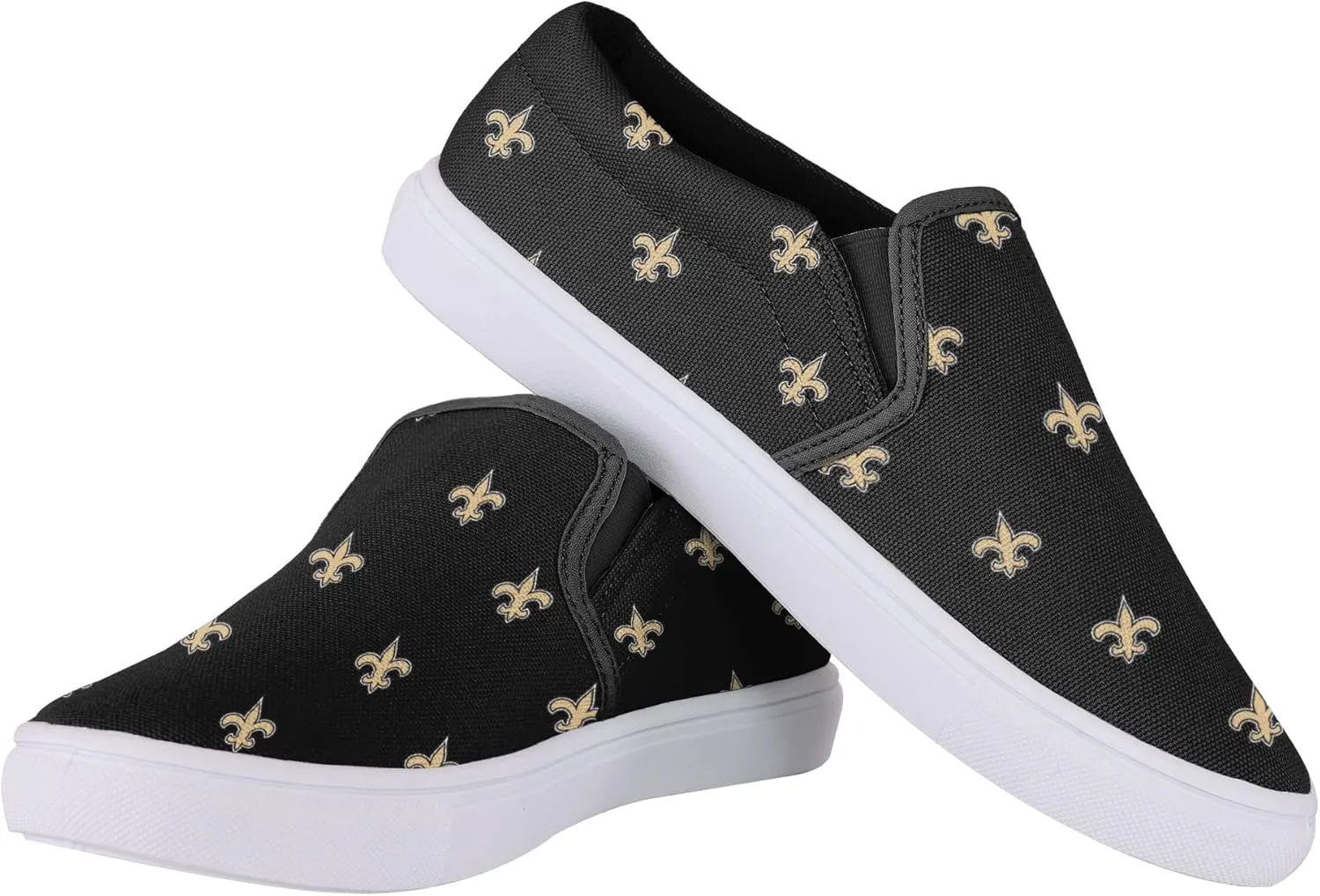 FOCO Women's NFL Team Ladies Repeat Logo Slip on Canvas Shoes