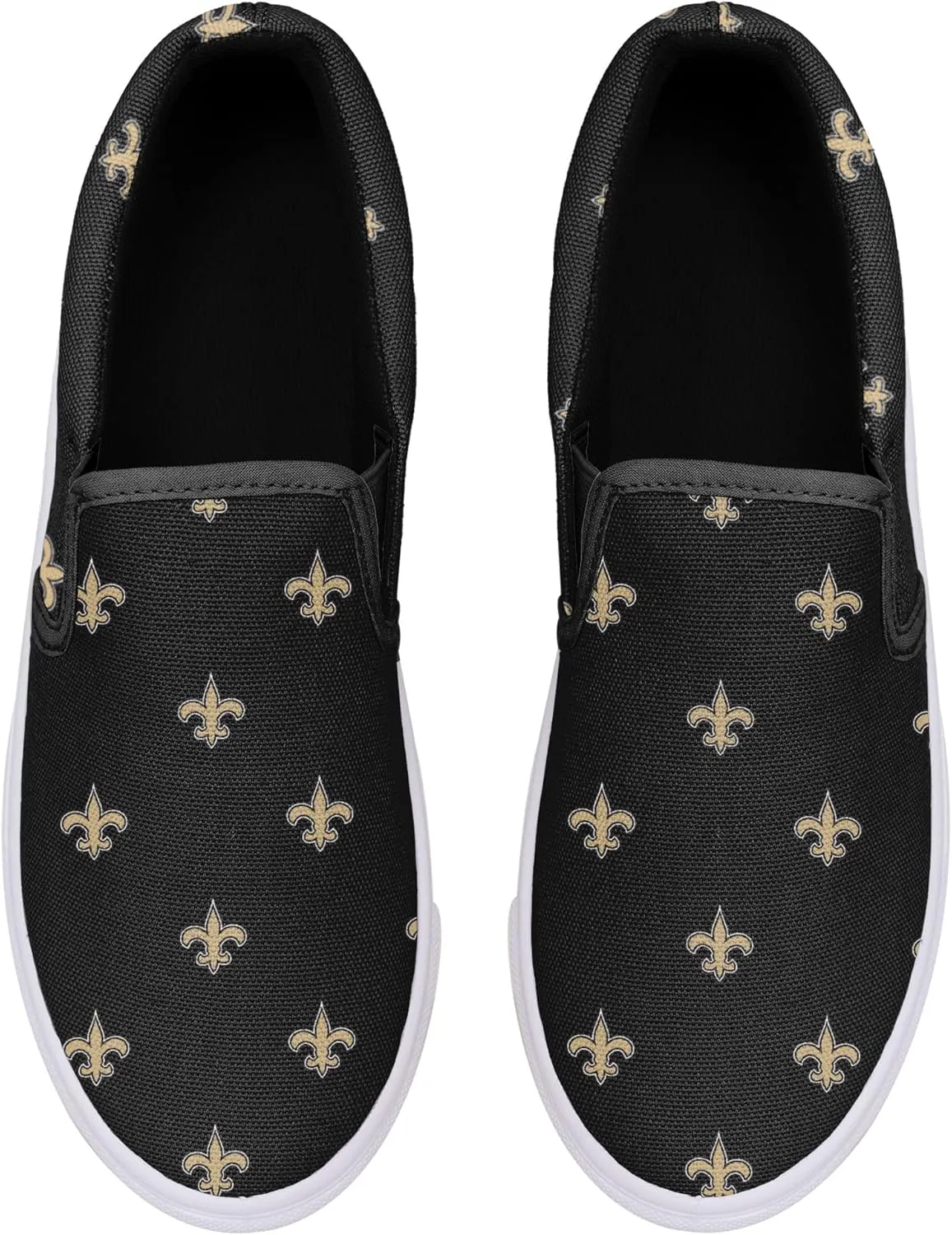 FOCO Women's NFL Team Ladies Repeat Logo Slip on Canvas Shoes